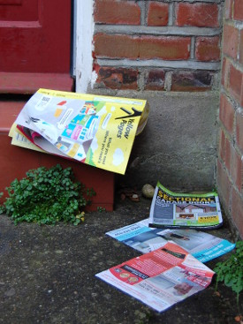 This year's edition of the Yellow Pages, dumped on a doorstep.