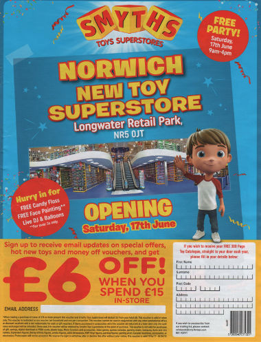 Junk mail from Smyths.