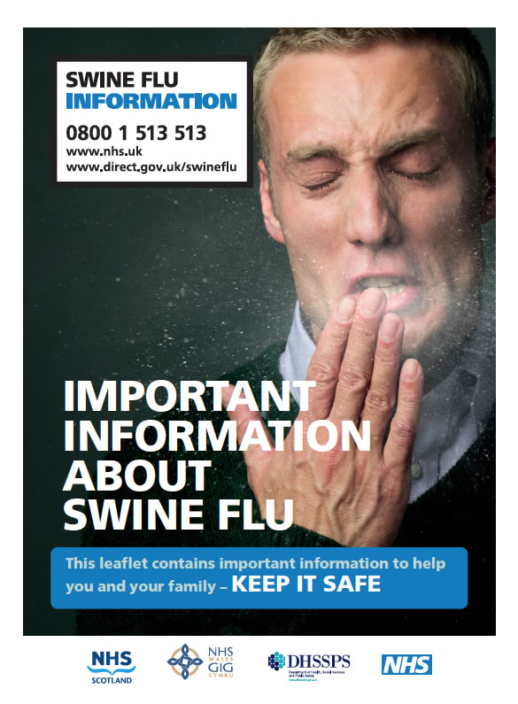 The cover of the 'Swine Flu' leaflet produced by the Department for Health